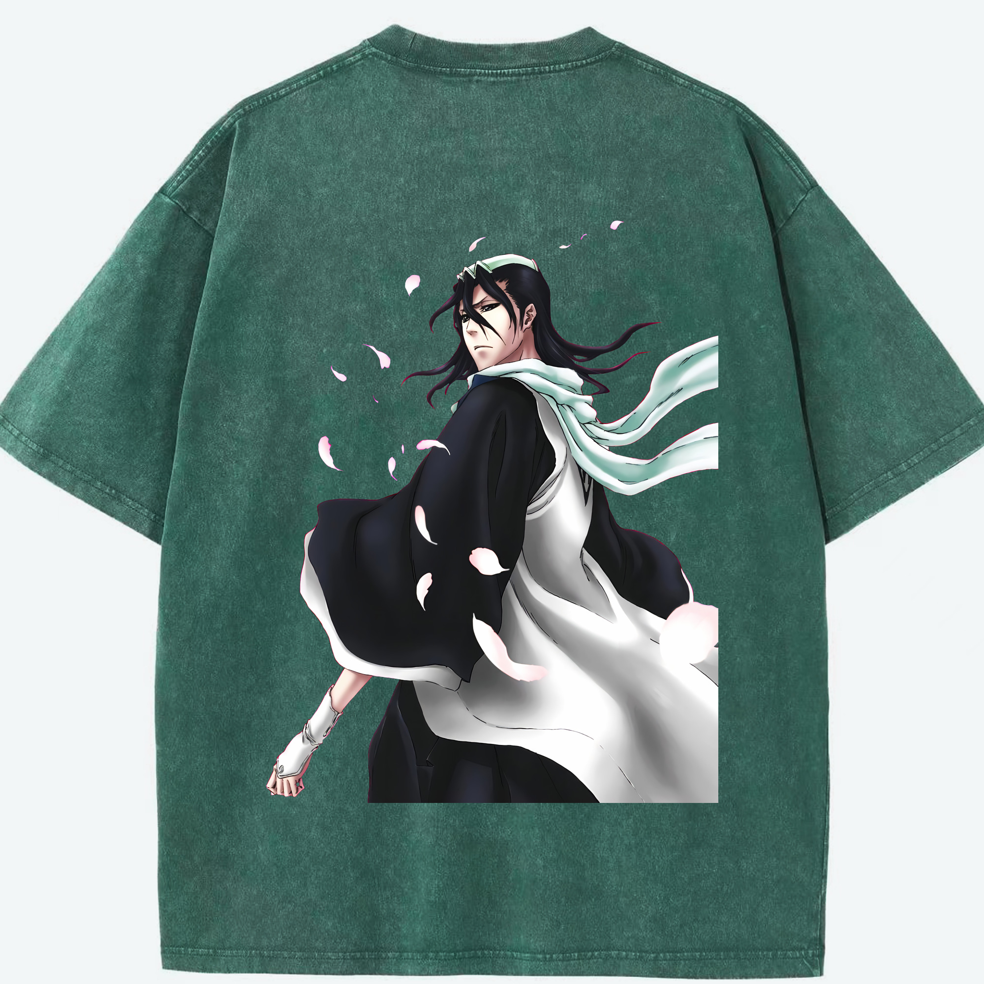 （画像用） ブリーチ くちき びゃくや BLEACH Kuchiki Byakuya 綿100% ヴィンテージ風 半袖Tシャツ（背面プリント）